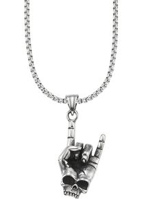Bruno Banani Damen Kette mit Anhänger "Schmuck Geschenk Venezia Heavy Metal Totenkopf, B4120N/20/00/55", Edelstahl, L: 55cm B: 2,8mm, schwarz,