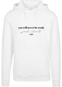 Merchcode Herren Kapuzensweatshirt "Merchcode Herren Just Start Hoody", weiß, Gr. XL, bedruckt, 65% Baumwolle, 35% Polyester, Sweatshirts