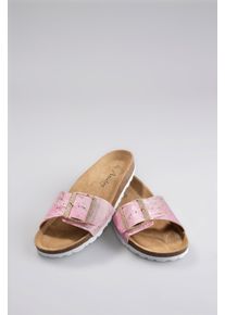 ANISTON SHOES Damen Pantolette, Gr. 41, rosa, Lederimitat, modisch, Schuhe, Sommerschuh, Strandschuh, Glitzersteine - NEUE KOLLEKTION