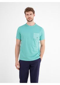 Lerros Herren T-Shirt, blau, casual, Gr. XXL, unifarben, Single Jersey, Obermaterial: 100% Baumwolle, Shirts, mit Logo Stickerei