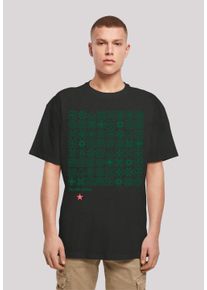 F4NT4STIC Herren T-Shirt "Muster Grün Symbole", schwarz, casual, Gr. 4XL, Obermaterial: 100% Baumwolle, Shirts, Print