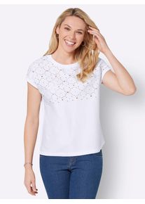 Inspirationen Damen Rundhalsshirt "Shirt", beige, Gr. 40, unifarben, 100% Baumwolle, Shirts