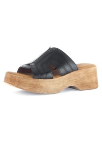 Gabor Damen Pantolette, Gr. 41, schwarz, Kalbsleder, unifarben, modisch, Schuhe, Keilabsatz, Sommerschuh, Best Fitting für eine komfortable Passform
