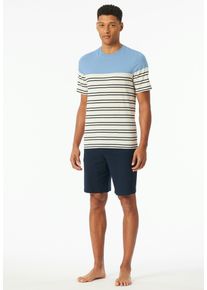 Schiesser Herren Shorty ""Casual Nightwear"", Gr. 56, blau, Single Jersey, Obermaterial: 100% Baumwolle, casual, Homewear-Sets