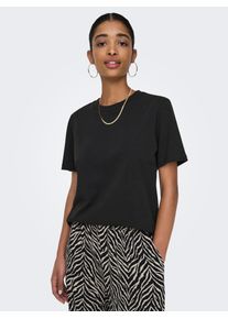 Only Damen T-Shirt "ONLMONJA S/S TEE JRS NOOS", schwarz, modisch, Gr. XL, unifarben, Jersey, Obermaterial: 100% Baumwolle, Shirts