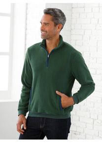 CLASSIC Herren Langarmshirt "Fleece-Shirt", grün, Gr. 60, unifarben, 100% Polyester, Shirts