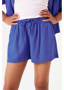 Garcia Mädchen Shortshyper blau, casual, Gr. 140, unifarben, Web, Obermaterial: 70% Viskose, 30% Leinen, Hosen, mit Tunnelzug for GIRLS