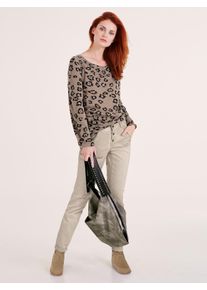 Heine Damen Rundhalsshirt "Shirt", grau, Gr. 34, gemustert, 50% Baumwolle, 50% Viskose, Shirts