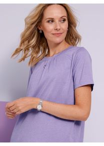 Classic Basics Damen Longshirt "Longshirt", lila, Gr. 42, gemustert, mehrfarbig, meliert, 65% Polyester, 35% Baumwolle, Shirts