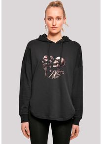 F4NT4STIC Damen Kapuzenpullover "Niedliches Goth Skelett Herz Seifenblasen", schwarz, casual, Gr. XS, Obermaterial: 100% Baumwolle, Pullover, Premium