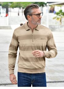 Marco Donati Herren Poloshirt "Langarm-Shirt", beige, Gr. 44, bedruckt, gemustert, 100% Baumwolle, Shirts