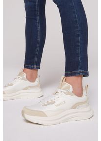 SOCCX Damen Sneaker, Gr. 37, beige, Textil, Synthetik, Leder, bestickt, casual, Schuhe, mit Fersenstabilisator
