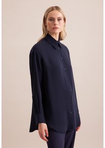 Seidensticker Damen Longbluse "Schwarze Rose", blau, Gr. 44, unifarben, 100% Polyester, Blusen, Langarm Kragen Uni