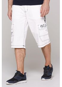 CAMP DAVID Herren Shorts, weiß, casual, Gr. XXL, bedruckt, Material: 100% Baumwolle, Hosen, aus Baumwolle