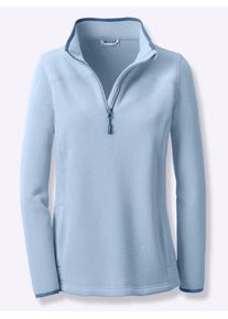 Casual Looks Damen Fleeceshirt "Fleece-Shirt", blau, Gr. 40, unifarben, 100% Polyester, Shirts