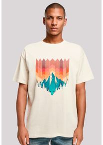 F4NT4STIC Herren T-Shirt "Berg Sonnenuntergang Geometrisch", beige, casual, Gr. 5XL, Obermaterial: 100% Baumwolle, Shirts, Premium Qualität