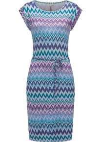 Ragwear Damen Sommerkleid "Taggien Print", lila, casual, Gr. M, Material: 95% Viskose, 5% Elasthan, Kleider, Leichtes, bequemes Midikleid mit Muster