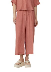QS Damen Culotte, orange, casual, Gr. 42, unifarben, Web, Obermaterial: 75% Viskose, 25% Polyamid, Hosen, in Struktur-Optik