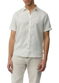s.Oliver Herren Leinenhemd, weiß, casual, Gr. M, unifarben, Web, Obermaterial: 100% Leinen, Hemden, mit kurzen Ärmeln und einer Knopfleiste