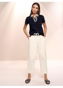 Heine Damen Poloshirt "Shirt", schwarz, Gr. 48, unifarben, gemustert, 95% Baumwolle, 5% Elasthan, Shirts