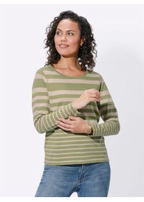 Casual Looks Damen T-Shirt "Shirt", grün, Gr. 42, gemustert, gestreift, mehrfarbig, 100% Baumwolle, Shirts