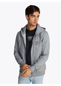 Tommy Hilfiger Herren Kapuzensweatjacke "HILFIGER STACK HOODY ZT", grau, casual, Gr. M, Sweatware, Obermaterial: 100% Baumwolle, Sweatjacken
