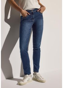 Cecil Damen Slim-fit-Jeans "Style Toronto", blau, casual, Gr. 28, unifarben, Denim/Jeans, Obermaterial: 78% Baumwolle, 20% Polyester, 2% Elasthan,