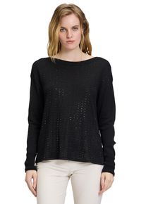 Betty Barclay Damen Strickpullover "Betty Barclay Feinstrickpullover mit Strass", schwarz, feminin, Gr. 36, Strick, Obermaterial: 88% Viskose, 6%
