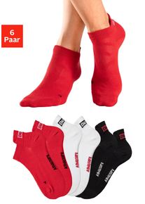 Bench. Damen Sneakersocken, Gr. 35, rot, Baumwollmischung, unifarben, Socken, mit Lüftungskanälen in Netzstruktur
