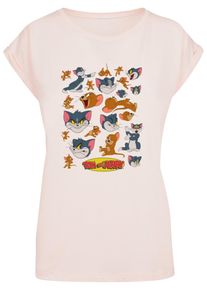 ABSOLUTE CULT Herren T-Shirt "ABSOLUTE CULT Damen Ladies Tom and Jerry - Many Faces T-Shirt", pink, casual, Gr. M, bedruckt, 100% Baumwolle, Shirts