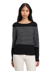 Betty Barclay Damen Strickpullover "Betty Barclay Feinstrickpullover mit Eingrifftaschen", schwarz-weiß, Basic, Gr. 44, Strick, Obermaterial: 50%