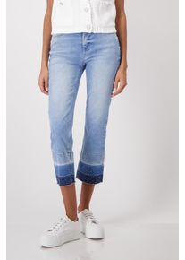 monari Damen 7/8-Jeans "Hose Jeans Schmuck 64cm", blau, modisch, Gr. 42, unifarben, Denim/Jeans, Obermaterial: 98% Baumwolle, 2% Elasthan, Jeans, Mit