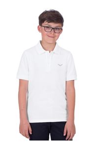 TRIGEMA Kinder Poloshirt "TRIGEMA Poloshirt in Piqué-Qualität", weiß, Basic, Gr. 128, 100% Baumwolle, Shirts