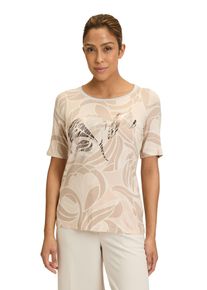 Betty Barclay Damen Kurzarmshirt "Betty Barclay Printshirt mit Schmucksteinen", grau, feminin, Gr. 38, Jersey, Obermaterial: 95% Viskose, 5%
