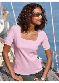 Casual Looks Damen Kurzarmshirt "Shirt", rosa, Gr. 40, unifarben, 100% Baumwolle, Shirts