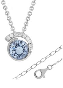 Firetti Damen Kette mit Anhänger "Schmuck Geschenk Silber 925 Halsschmuck Halskette Ankerkette Kreis", Silber 925 (Sterlingsilber), L: 47cm B: 1,1mm,