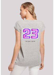 F4NT4STIC Damen T-Shirt "SIlvester Party Happy People Only", grau, casual, Gr. XXXL, Obermaterial: 100% Baumwolle, Shirts, Print