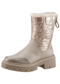 Damen Winterboots "TORIA", MARCO TOZZI by GMK, Gr. 38, grau, Textil, Lederimitat, modisch, Schuhe, Blockabsatz, Plateau, Winterstiefelette mit