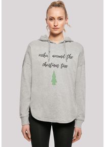 F4NT4STIC Damen Kapuzenpullover "Rockin around the christmas tree", grau, casual, Gr. M, Obermaterial: 100% Baumwolle, Pullover, Print