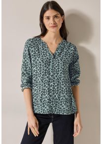 Cecil Damen Klassische Blusecool salvia grün, casual, Gr. S, bedruckt, Stoff, 99% Viskose, 1% Metallfasern, Blusen, mit Elastikbund an den Ärmeln