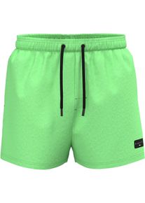 Bugatti Herren Badeshorts "TONI", grün, sportlich, Gr. M, unifarben, Polyamid, Badehosen, linkes Bein Label mit Logoprint