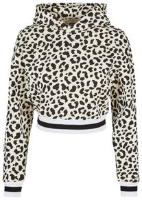 Urban Classics Damen Kapuzenpullover "Urban Classics Damen Ladies Short AOP College Hoody", beige, casual, Gr. 4XL, mehrfarbig, 65% Baumwolle, 35%