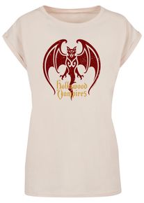 Merchcode Herren T-Shirt "Merchcode Damen Ladies Hollywood Vampires - Bat Logo T-Shirt", beige, casual, Gr. S, bedruckt, 100% Baumwolle, Shirts