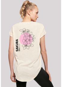 F4NT4STIC Damen T-Shirt "Sakura Japan Grafik", beige, casual, Gr. XXL, Obermaterial: 100% Baumwolle, Shirts, Print