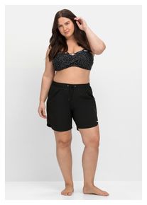 sheego Damen Badehose "Große Größen", schwarz, Gr. 42, unifarben, Polyamid, Xtra Life LYCRA, Badehosen, mit Bindeband, seitlich abgerundet