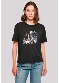 F4NT4STIC Damen T-Shirt "Skelett Liebesbrief Valentinstag", schwarz, casual, Gr. M, Obermaterial: 100% Baumwolle, Shirts, Premium Qualität