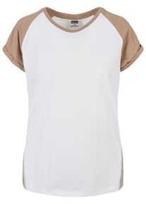 Urban Classics Herren Kurzarmshirt "Urban Classics Damen Ladies Contrast Raglan Tee", weiß, casual, Gr. XXXL, mehrfarbig, 60% Baumwolle, 40%