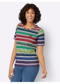 Casual Looks Damen T-Shirt "Shirt", grün, Gr. 36, gemustert, mehrfarbig, gestreift, 50% Baumwolle, 50% Modal, Shirts