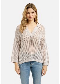 Smith & Soul SMITH & SOUL Damen V-Ausschnitt-Pullover, beige, casual, Gr. XXL, unifarben, Material: 50% Baumwolle, 50% Polyacryl, Pullover