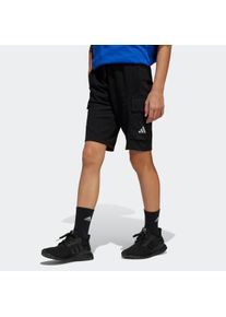 Kinder Shorts "J SL FT C SH", schwarz-weiß, sportlich, Gr. 128, adidas Sportswear, Obermaterial: 52% Baumwolle, 48% Polyester, Hosen